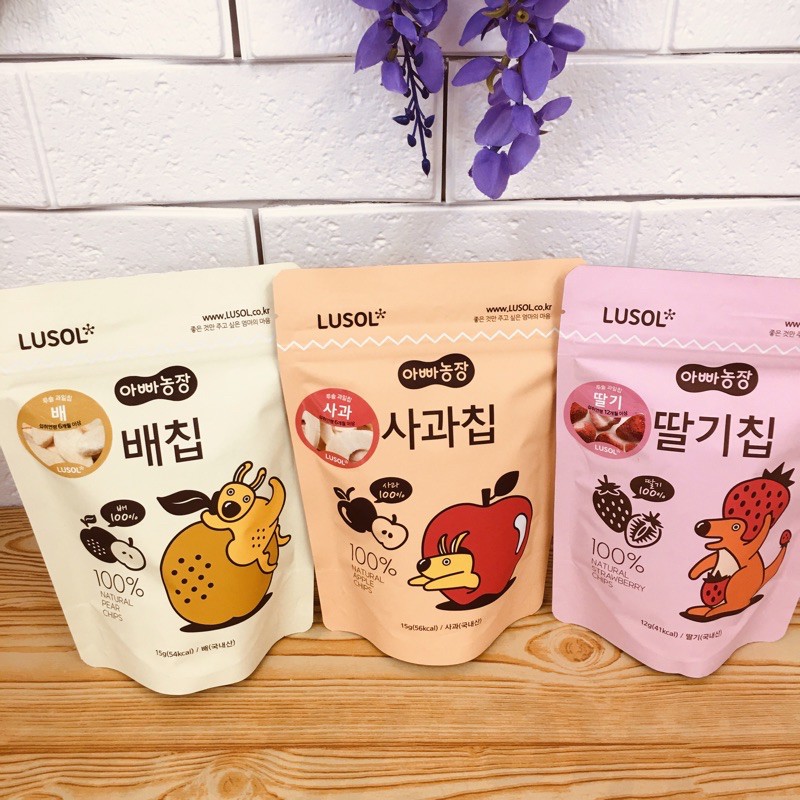 韓國LUSOL 100%水果果乾（草莓/水梨/蘋果）