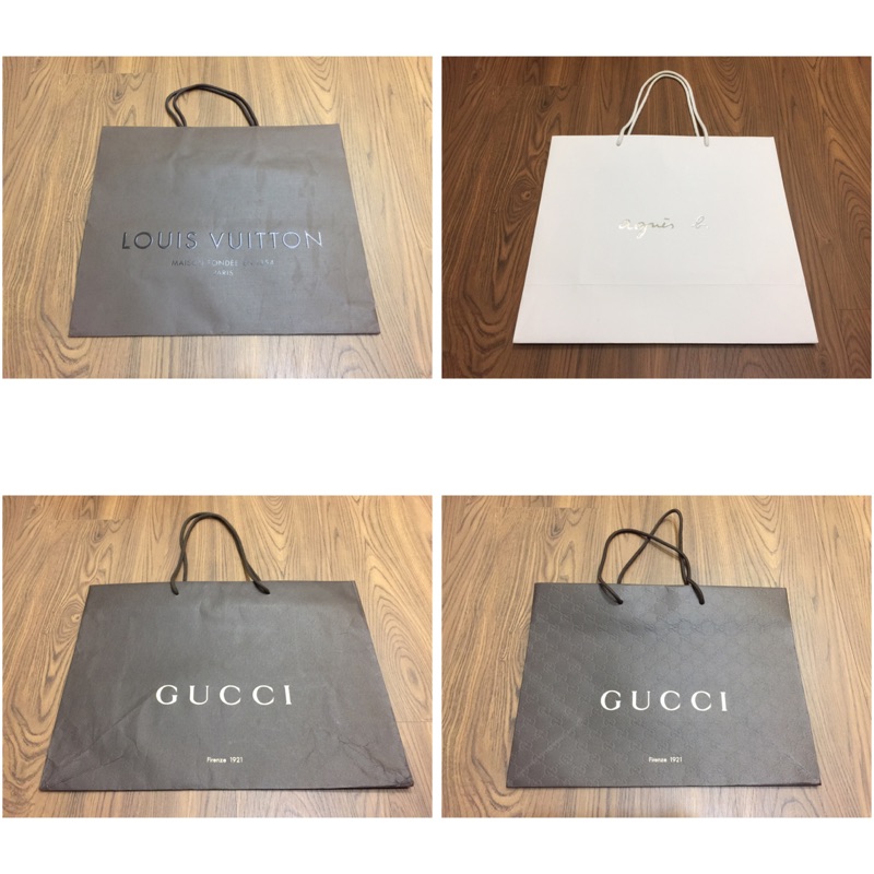 【名牌紙袋】Gucci LV Louis Vuitton Agnes'b 提袋 精品紙袋 禮物紙袋 大型紙袋 中型紙袋