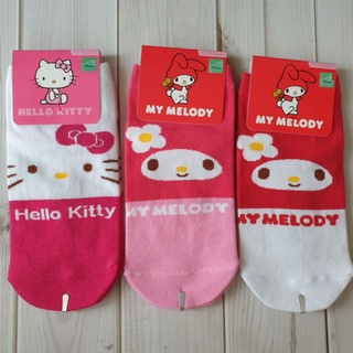 FM 襪 襪子 三麗鷗 正版授權 Hello Kitty 凱蒂貓 美樂蒂 直板襪 15~22cm 台灣 【福德生活百貨】