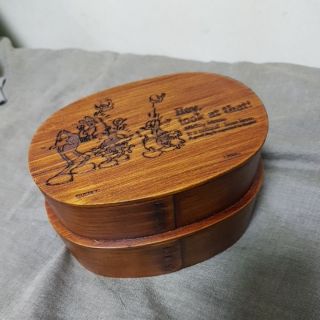 日本 迪士尼 木製餐盒 飯盒 便當盒 米老鼠 唐老鴨 全新