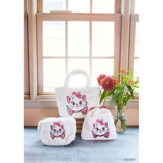 💕預購 日本 梨花 Maison de FLEUR 瑪麗貓 Marie 迪士尼聯名款 白色蝴蝶結刺繡 托特包 化妝包