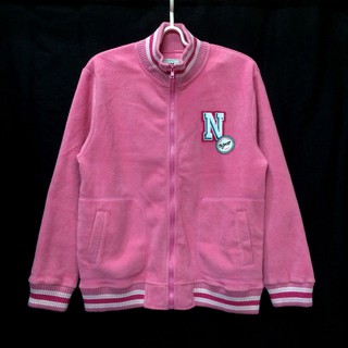 【net junior】粉紅色刷毛棒球外套（12號）146-158cm