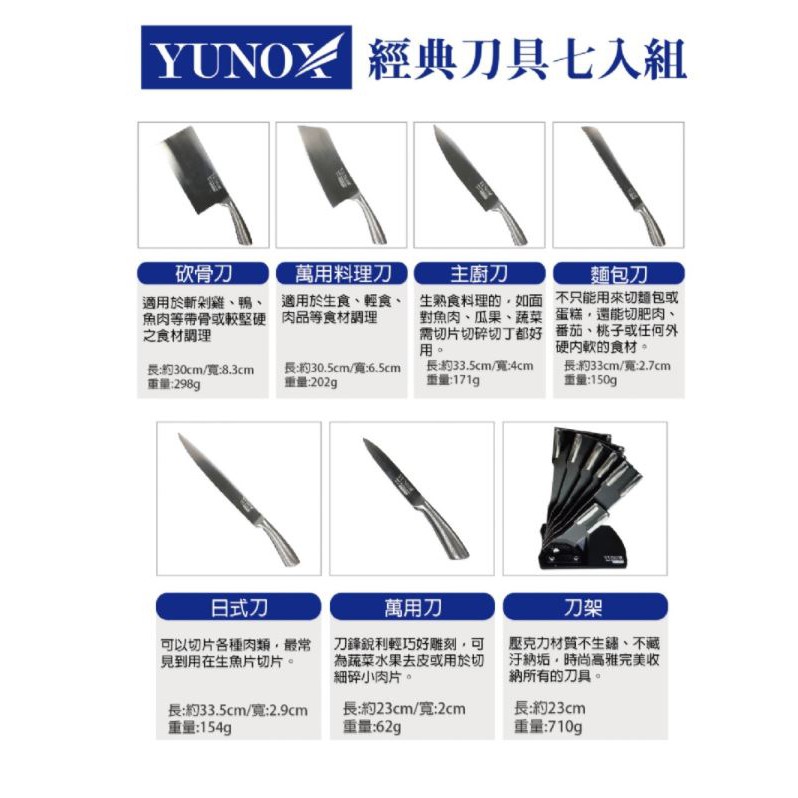 日本 YUNOX 刀具組 (JPS-001)七件組
