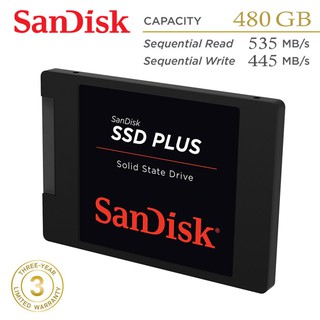 SanDisk 代理商公司貨 480GB SSD PLUS 2.5吋 SATA3 固態硬碟 輕巧型