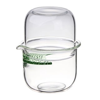 【回甘草堂】宜龍 QUICKER玻璃獨享組-綠色(150ml) 泡茶 茶具