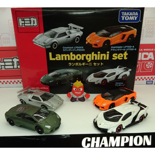 Tomica 多美 藍寶堅尼車組 set EVO b &amp; r 國旗 Lamborghini