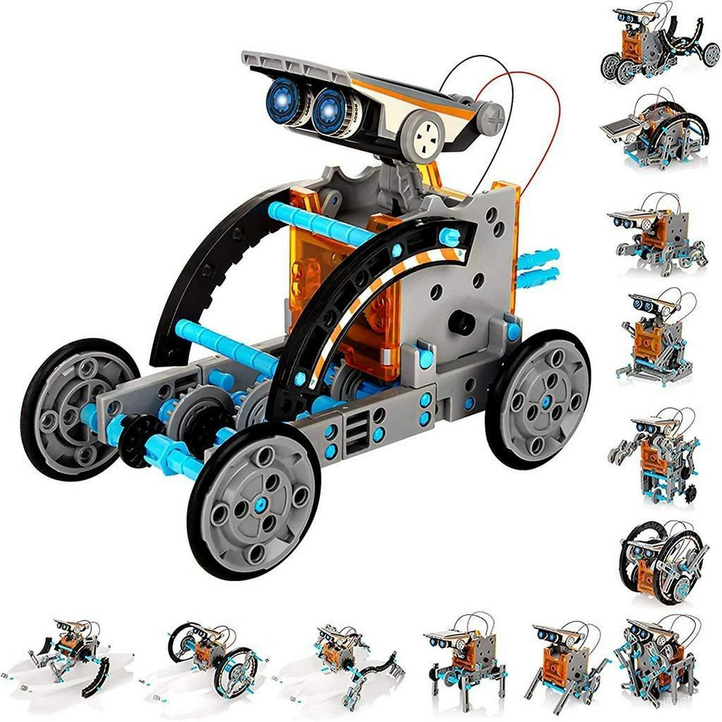 【Miffy的生活百科】拚裝玩具太陽能玩具車科學益智實驗玩具13閤1智能機器人