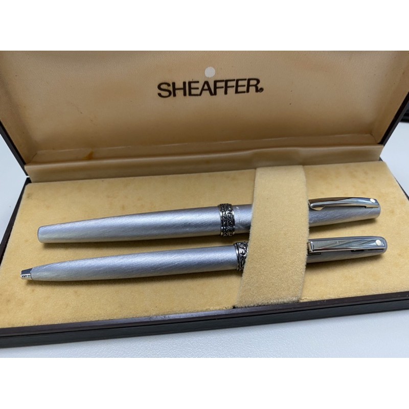 全新老庫藏! 美國製 Sheaffer 西華鋼筆對筆 西華名尖 指甲尖 F尖 可加價升級 X 尖或勝利尖