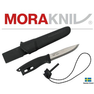 Morakniv瑞典莫拉刀Companion Spark不鏽鋼10.4cm刃長附鞘打火棒傘繩【Mor13567】