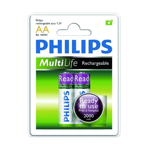 Philips 3號 低自放 2000mAh 充電電池 環保電池 2入