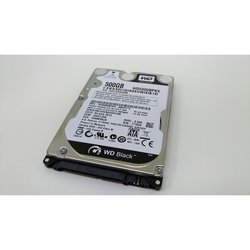 威騰 WD 500G 黑標 SATA3 16MB 7200RPM BPKX 9.5mm 2.5吋 筆電 硬碟
