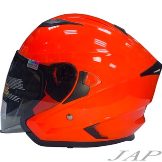 THH T560S 素 螢光橘 雙鏡片 雙D扣 內襯全可拆洗 半罩 安全帽