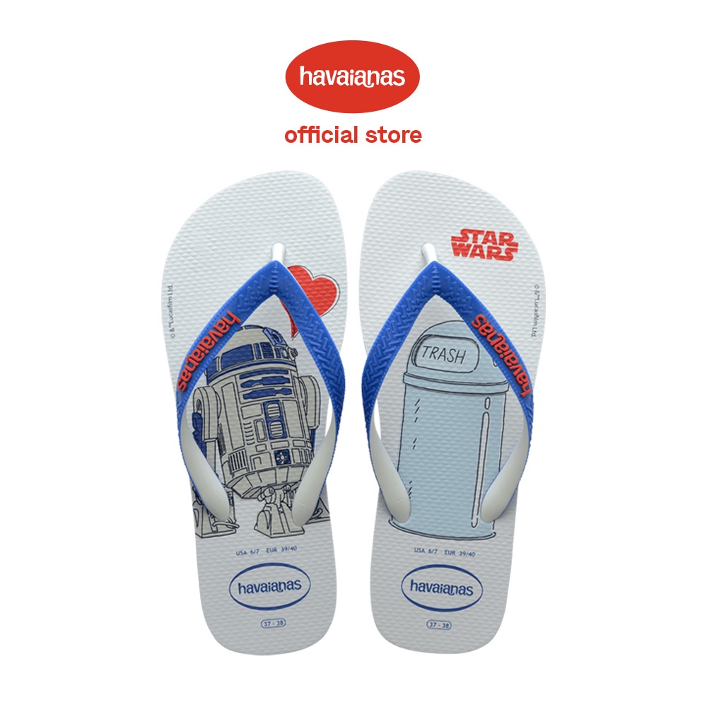 Havaianas哈瓦仕 男女鞋 拖鞋 星際大戰 R2-D2 白/藍 Star Wars 4135185-9438U