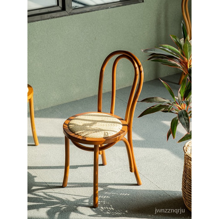 thonet椅美式法式複古索耐特椅子北歐設計師傢用中古藤編實木餐椅 U3GY