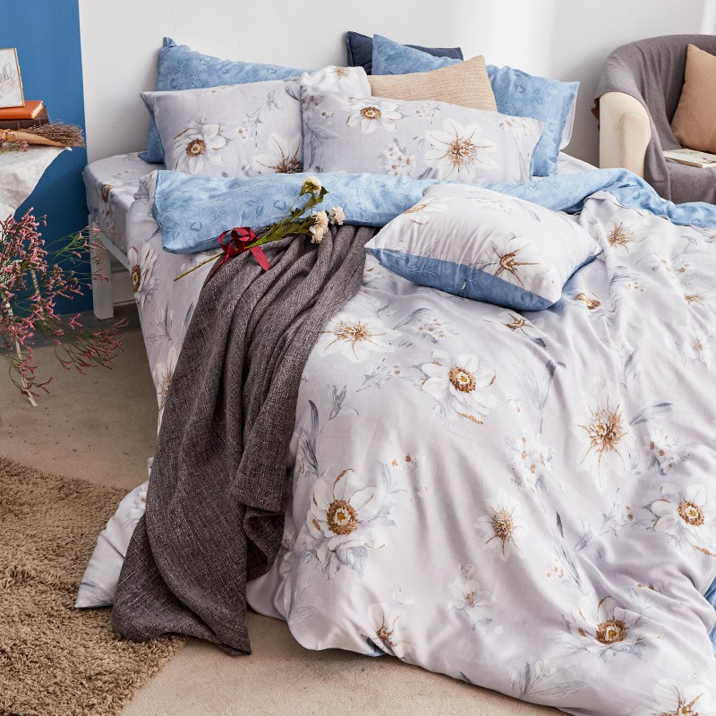戀家小舖 台灣製床包 雙人床包 薄被套 床單 絲諾 100%天絲 床包被套組 含枕套 40支天絲