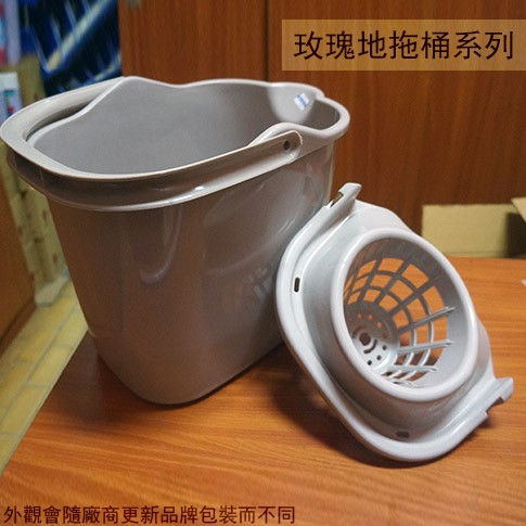 :::菁品工坊:::台灣製造 BI5426 玫瑰地拖桶 15公升 附輪子+擰乾器 拖把桶 塑膠水桶 拖把擰乾