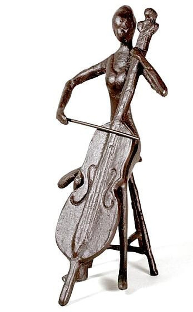 ☆薇菈日本精品☆鐵製 人型大提琴 擺飾品 裝飾品