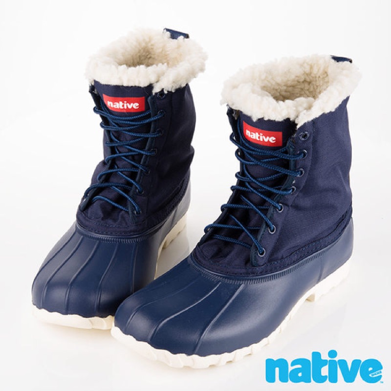 native JIMMY WINTER超輕量內裡鋪棉高筒獵鴨靴/雨靴/雪靴-深藍