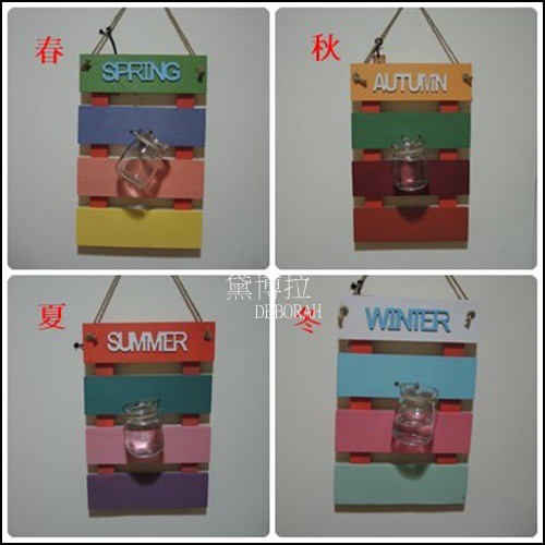 高雄 黛博拉家飾精品 鄉村田園風木質彩色季節四季春夏秋冬壁掛式水培花器花架花瓶掛式花器玻璃花瓶居家佈置陽 四款 蝦皮購物