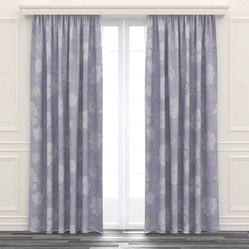 荷蘭絨印花遮光窗簾 寬290x高240cm 紫色