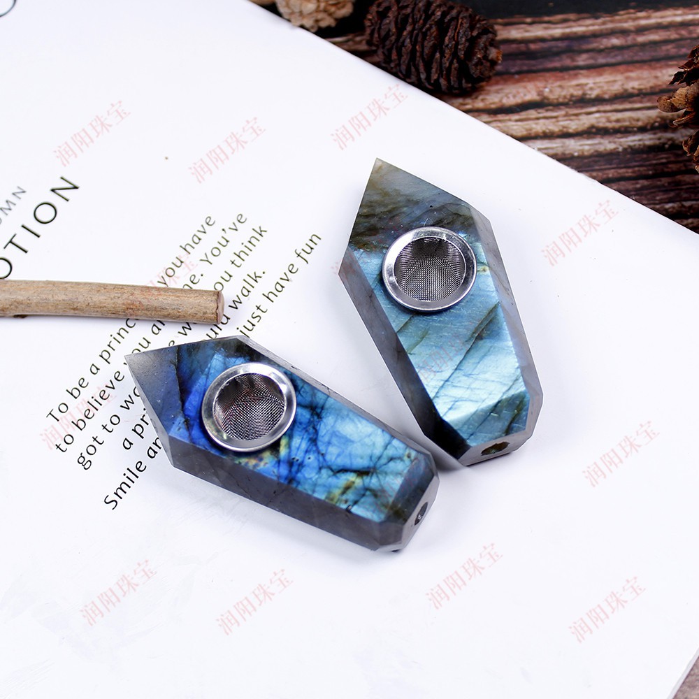 水晶批發 天然原石打磨拉長石煙斗抽斗月光石外國煙斗國外抽斗 蝦皮購物