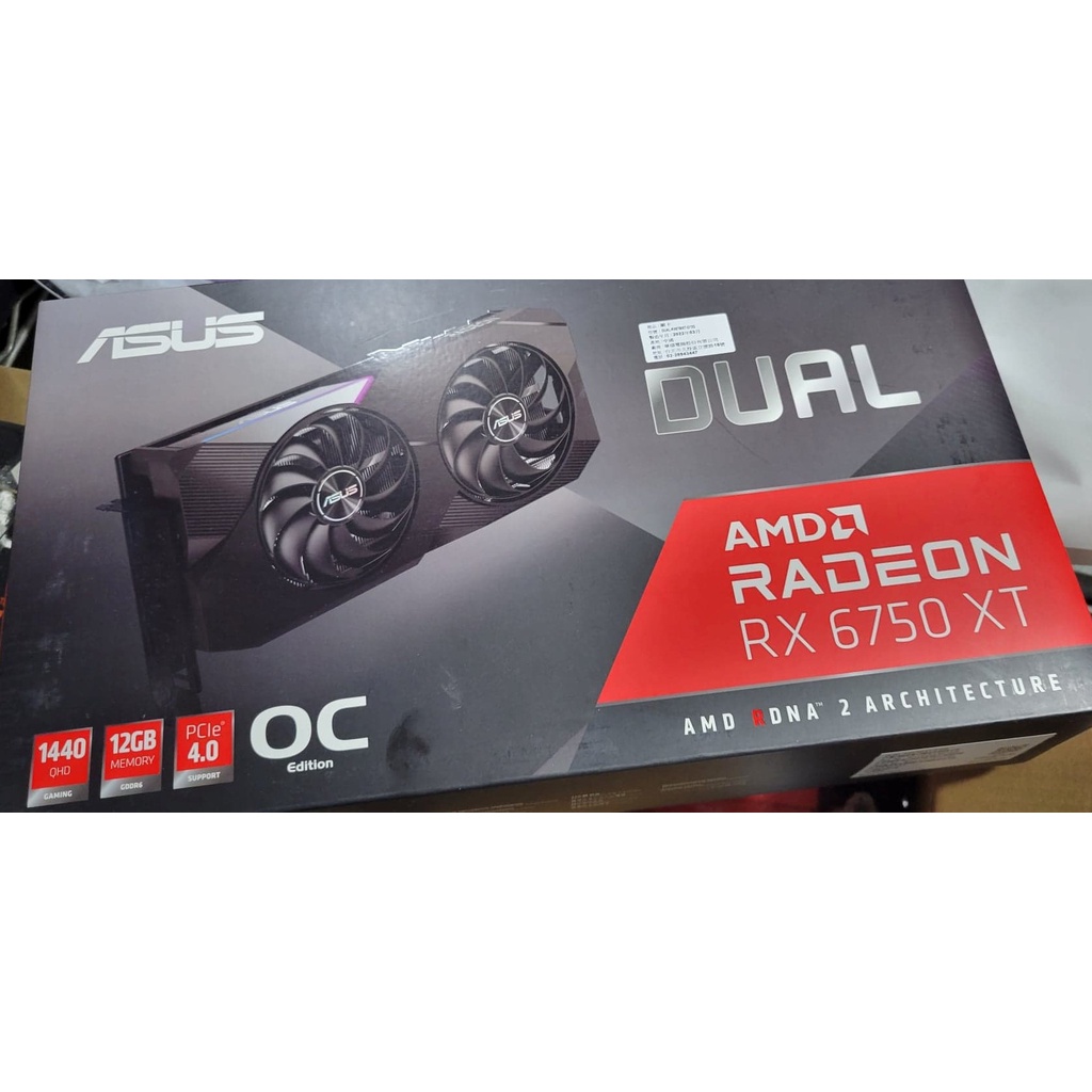 全新盒裝 華碩ASUS Dual Radeon RX 6750 XT O12G 顯示卡 10500元6700 XT