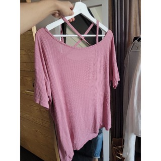 【二手衣服二手上衣】顯瘦領子背後交叉舒適上衣