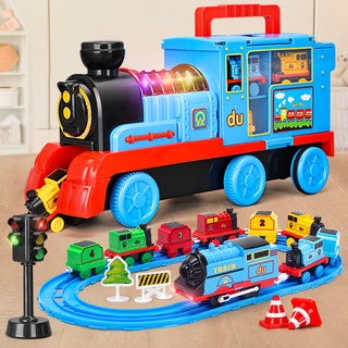 寶媽優選仿真電動小火車軌道套裝玩具兒童男孩汽車合金4模型6寶寶2益智3歲
