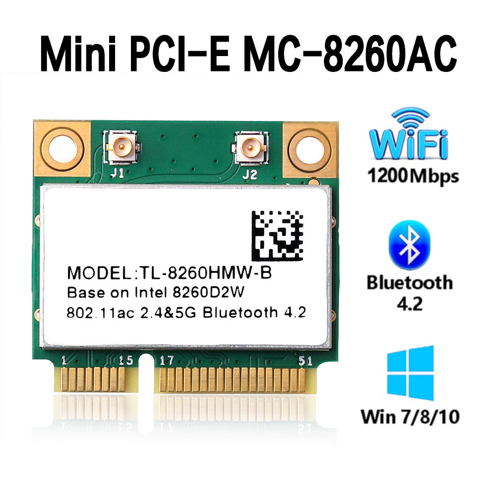 無線網卡intel 8260AC 1200Mbps 雙頻 藍牙 4.2 迷你 PCI-E Wi-Fi 卡