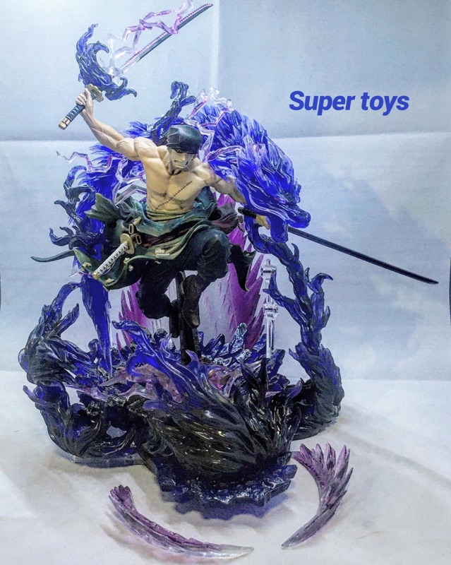 《$uper Toys》魔改 航海王 海賊王 索隆 bwfc 景品 戰損 公仔 場景 地裂 爆炸 雷電 龍 特效 索龍