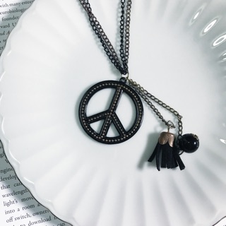 Peace和平流蘇龐克長項鍊