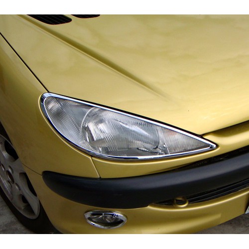 圓夢工廠 Peugeot 寶獅 206 1998~2014 改裝 鍍鉻銀車燈框飾貼 前燈框 頭燈框 大燈框