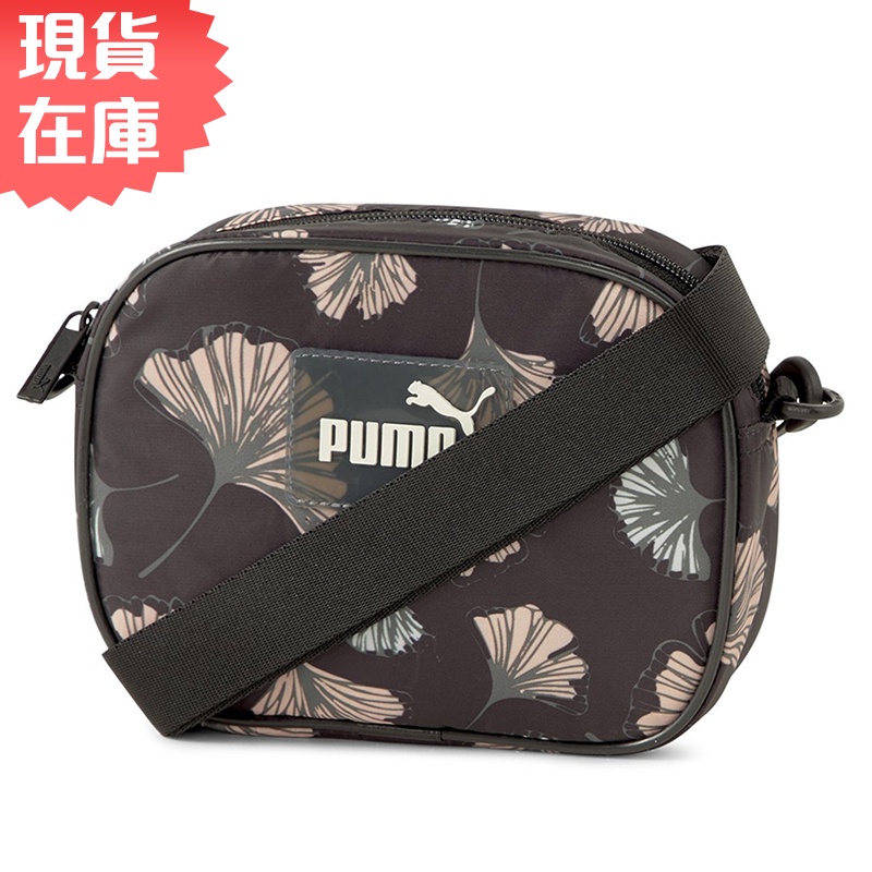 PUMA CORE POP 側背包 隨身小包 可調式背帶 花卉 黑【運動世界】07834602