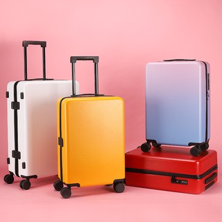 新款20吋abs+pc網紅漸變色磨砂防刮拉桿箱24寸旅行箱多功能行李箱
