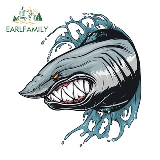 Earlfamily 13cm x 11.9cm Anger Shark 汽車配件貼紙摩托車大篷車塗鴉筆記本電腦防水乙烯