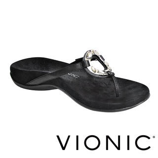 【VIONIC 法歐尼】Ricci芮奇 金屬扣環可調整時尚拖鞋(金/銀/黑 共三色)