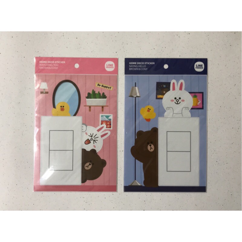 現貨 Line friends 熊大 兔兔 開關壁貼 開關貼紙 貼紙 home deco sticker