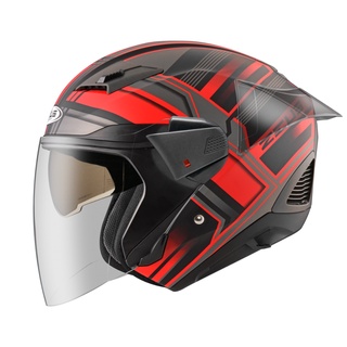 【ZEUS瑞獅】ZS-611F TT30 (消光黑/紅) 3/4罩
