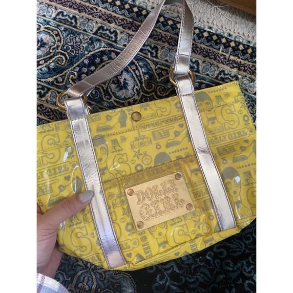 Anna Sui 🌞拼色手提袋（宇宙銀+太陽黃）