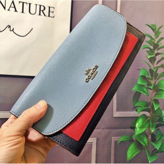 Coach正品二手撞色錢包皮夾長夾