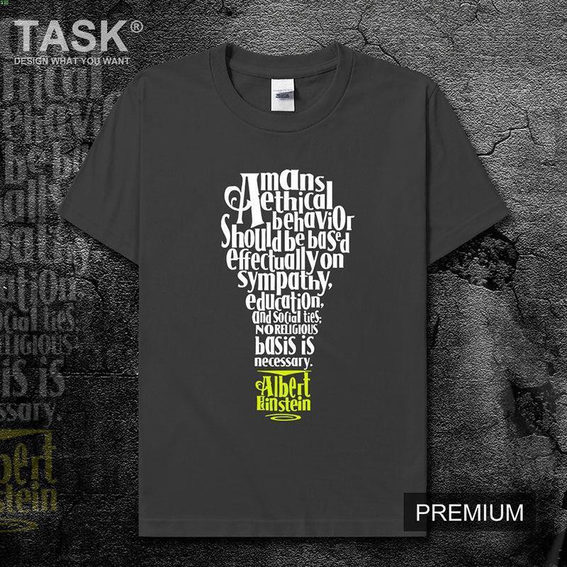 Task愛因斯坦名言名句社會所需的人英文創意印花短袖t恤男女半袖男裝t恤短袖848 蝦皮購物