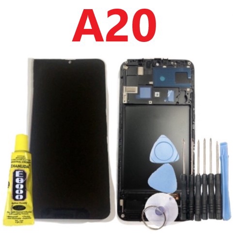 A20 螢幕 A205 TFT LCD OLED 帶框總成適用於 三星 A20 螢幕 A205 TFT LCD OLED