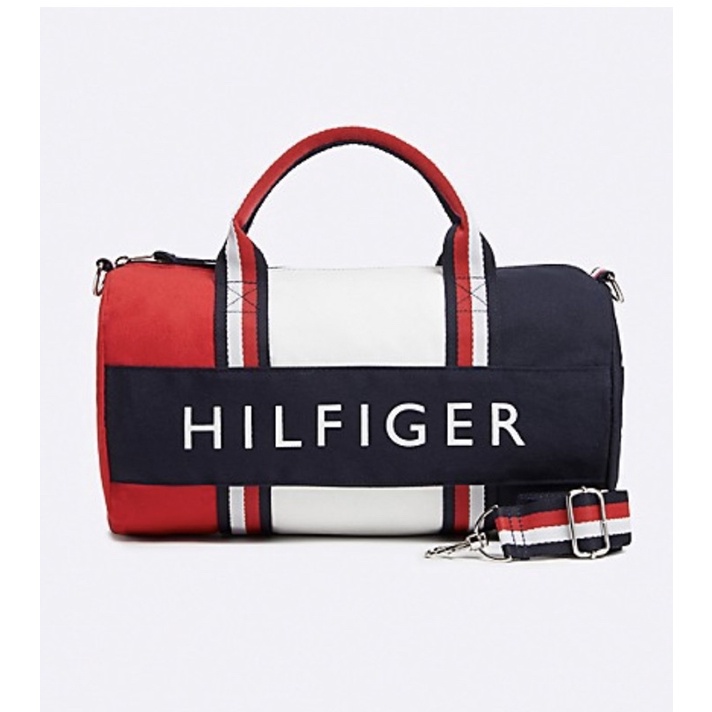 Tommy Hilfiger 旅行袋 旅行包 行李袋  運動包 肩背包 圓筒帆布包 帆布袋