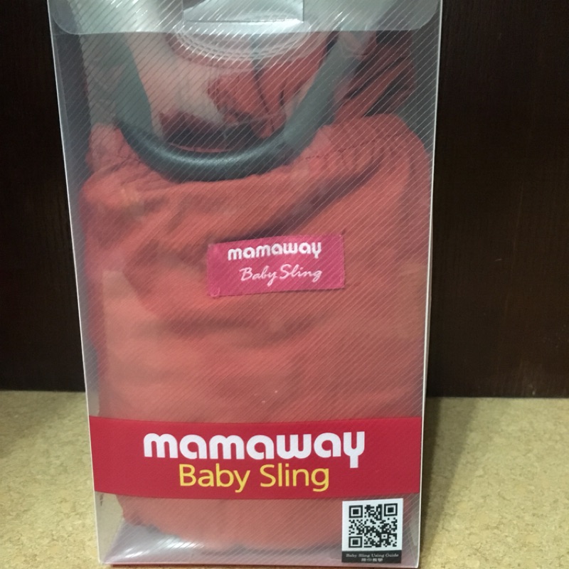 二手-mamaway媽媽餵 新生兒嬰兒、哺乳背巾（橘紅色）