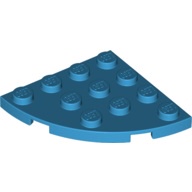 磚家 LEGO 樂高 深天空藍色 plate Round Corner 4x4 弧形 轉角薄板 30565