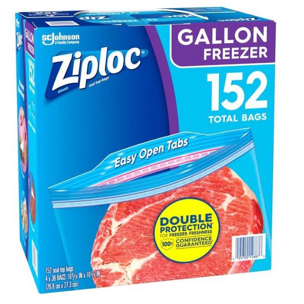 Ziploc密保諾 雙層夾鏈 冷凍保鮮袋 大 38入 好市多分購 (蝦皮電子發票)