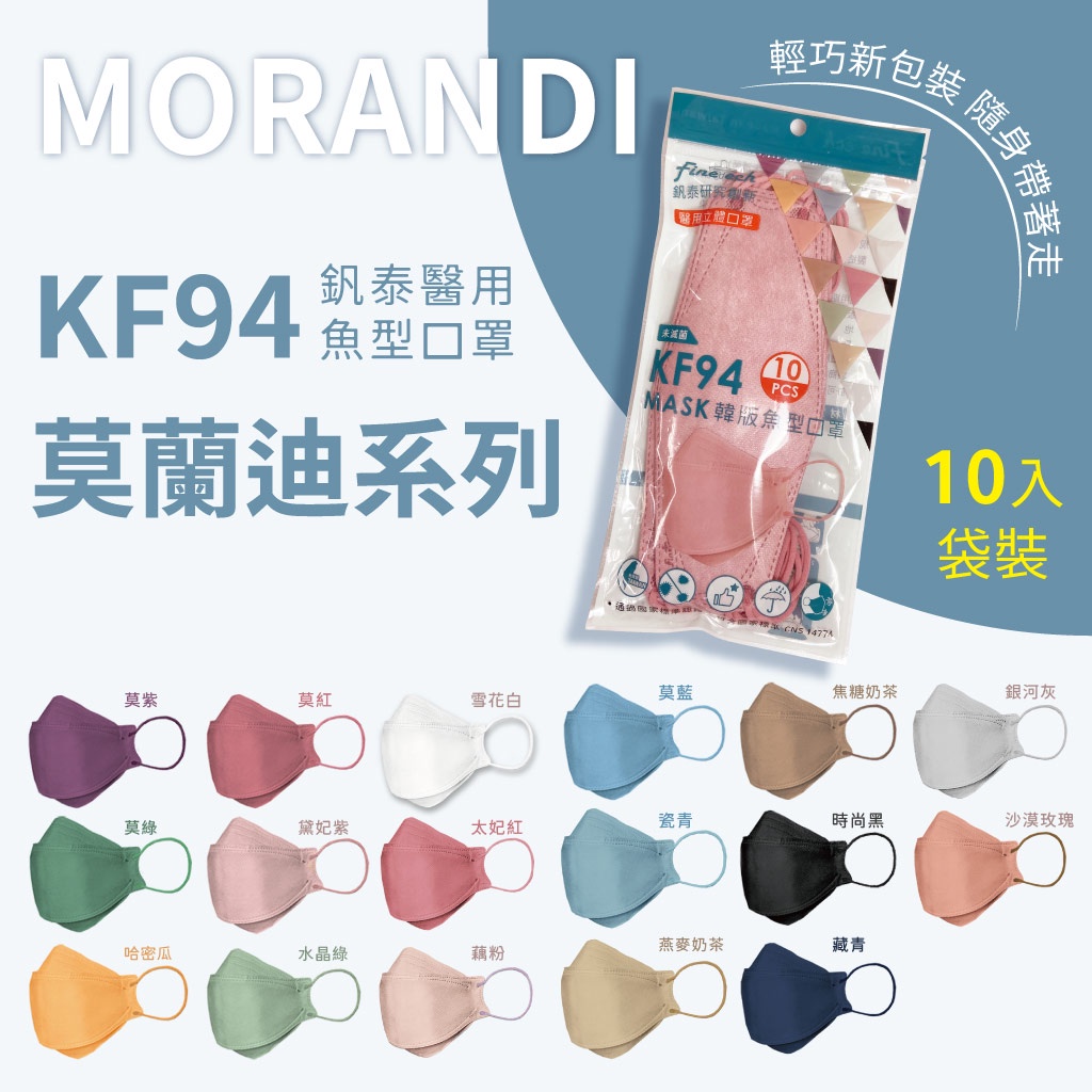 【釩泰】韓版KF94 魚型醫療口罩10入 濾菌透氣 4D立體 醫療口罩 MD 雙鋼印 MIT台灣製 CNS14774