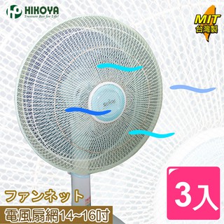 【HIKOYA】電風扇防塵防護網14~16(3入)
