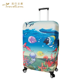 【箱衣WAY-免運】[Travelism-童趣系列] 海底奇兵 L號 S號 行李箱套旅行箱登機箱防塵套創意箱套