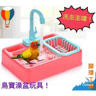 可愛鸚鵡玩具~鸚鵡洗澡盆玩具-自動給水， 循環廻流-鳥寶戲水沐浴玩具/鸚鵡洗澡玩具【碳鋅電池需自行購買】
